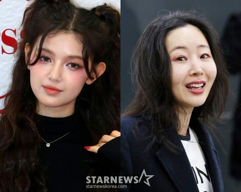 元NewJeansメンバーのダニエルとミン・ヒジン前ADOR代表(c)STARNEWS