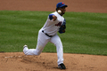 6回を投げ7安打1失点に抑えたメッツの先発ペドロ・マルチネス（%%Pedro Martinez%%）。(c)AFP/Getty Images Chris McGrath