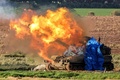 パレスチナ自治区ガザ地区を攻撃するイスラエル軍の自走砲。イスラエル南部で（2024年1月31日撮影）。(c)JACK GUEZ / AFP