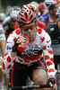 2011ツール・ド・フランス（2011 Tour de France）、第5ステージ（カルエクスからカプ・フレエル、164.5キロメートル）。レースに臨むBMCレーシングチーム （BMC Racing Team）のカデル・エヴァンス（Cadel Evans、オーストラリア、2011年7月6日撮影）。(c)AFP/JOEL SAGET