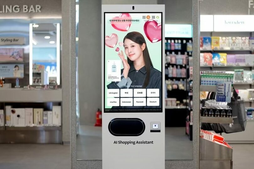 オリーブヤング店舗に導入されたAIショッピングアシスタント＝CJオリーブヤング提供(c)news1
