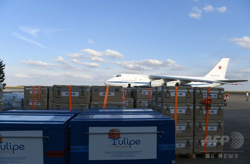 ロ仏合同のシリア人道支援作戦で物資到着