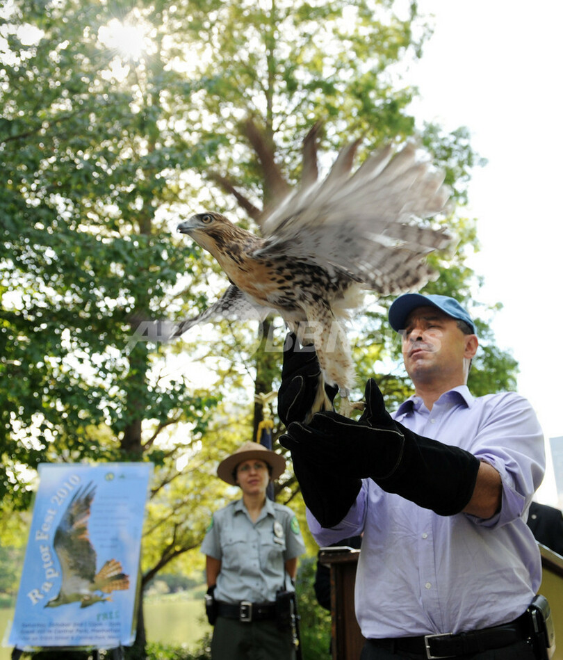 NYセントラルパークで児童ら鳥観察