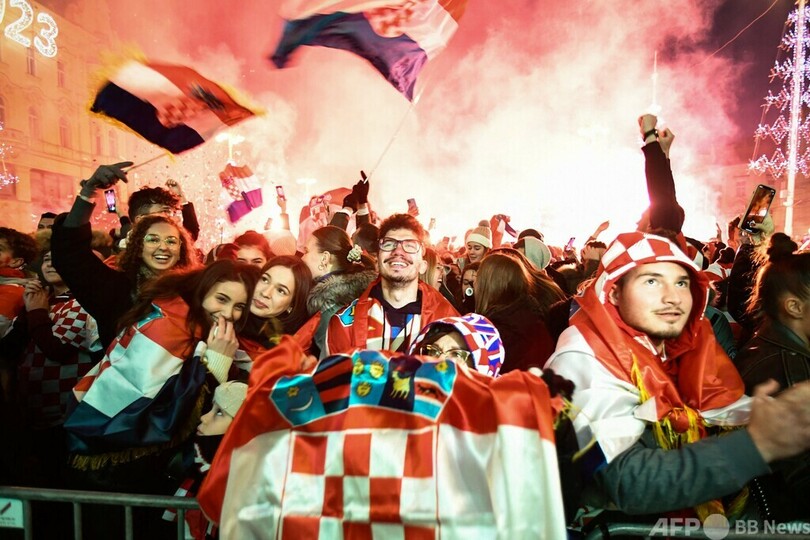 クロアチアが有終3位、歓喜に沸く首都ザグレブ カタールW杯