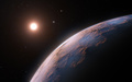 欧州南天天文台（ESO）が公開した、系外惑星「プロキシマd」（手前）の想像図。太陽系に最も近い恒星「プロキシマ・ケンタウリ」を公転している（2022年2月10日公開）。(c)AFP PHOTO / EUROPEAN SOUTHERN OBSERVATORY