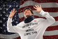 米テレビ局%%NBC%%と米国五輪委員会（%%US Olympic Committee%%、%%USOC%%）が12日、ロサンゼルス（Los Angeles）のスマッシュボックス・スタジオ（Smashbox Studios）でプロモーション用の写真撮影を行い、米国のフィギュアスケート選手などが参加した。写真はカメラに向けてポーズをとるエヴァン・ライサチェク（%%Evan Lysacek%%）。（2009年5月12日撮影）(c)AFP/Getty Images/Harry How