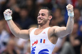 スイスのベルンで行われた体操競技の欧州選手権大会でガッツポーズをするサミル・アイ・サイド（2016年5月29日撮影）。(c)AFP/FABRICE COFFRINI
