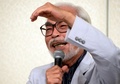 都内で引退について記者会見する宮崎駿（Hayao Miyazaki）監督（2013年9月6日撮影）。(c)AFP/TOSHIFUMI KITAMURA