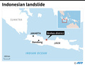 土砂崩れが発生したインドネシアの中ジャワ州ブレブス県を示した図。(c)AFP