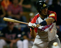 3打数1安打1打点を記録したアギラス・シバエーニャスのラファエル・ファーカル（%%Rafael Furcal%%）。(c)AFP/Juan BARRETO