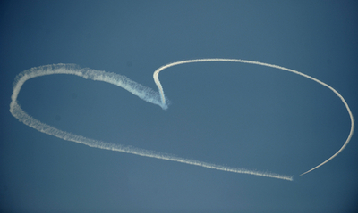 ロサンゼルス上空に大きなハート