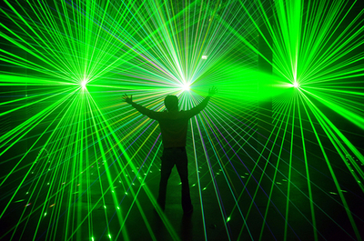 レーザー光のショー、独ブレーメン