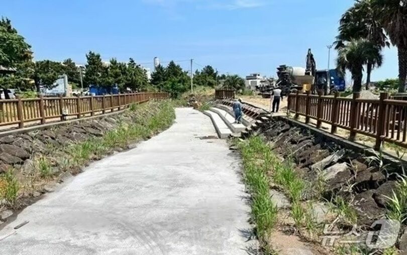 ペット海水浴場の工事現場(c)news1