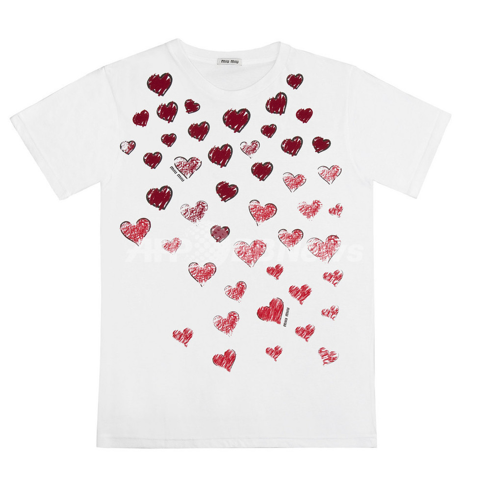 miumiu heart collar T shirt.