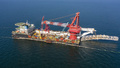 バルト海の海上で進められるパイプライン「ノルドストリーム2」建設作業（2021年9月撮影）。(c)AFP PHOTO / Nord Stream 2 AG / handout 