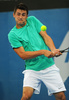 テニス、アピア国際（2013 Apia International Sydney Tennis Tournament）は12日、オーストラリアのシドニー（Sydney）で男子シングルス決勝が行われ、オーストラリアのバーナード・トミック（Bernard Tomic）は6-3、6-7、6-3で南アフリカのケビン・アンダーソン（Kevin Anderson）を下し、ツアー初優勝を飾った。

リターンを打つバーナード・トミック（2013年1月12日撮影）。(c)AFP/Greg WOOD
