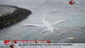 インドネシアのTV ONEが放映した、バリ（Bali）島のデンパサール国際空港（Bali International Airport）に着陸後、停止できず海中に落下した格安航空会社ライオン航空（Lion Air）運行のボーイング（Boeing）737型機の映像（2013年4月13日撮影）。(c)AFP/TV ONE