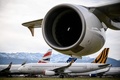 航空機保管会社ターマック・アエロセーブが保管する航空機。フランス南西部アズレの駐機場で（2021年2月4日撮影）。(c)Lionel BONAVENTURE / AFP