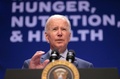 米首都ワシントンで開かれた食の問題に関する対策会議で演説したジョー・バイデン大統領（2022年9月28日撮影）。(c)Oliver Contreras / AFP