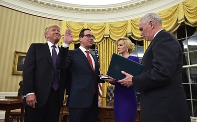 米財務長官にムニューシン氏就任、ゴールドマン・サックス出身