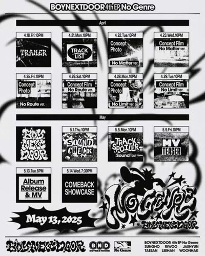 BOYNEXTDOOR、5月13日にカムバッ…「No Genre」スケジュール公開