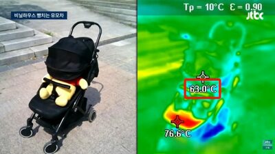 猛暑のベビーカー内部、20分で63℃に…韓国「日よけ」が熱を閉じ込める危険