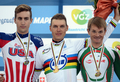 2012年UCIロード世界選手権大会（2012 UCI Road World Championships）は19日、男子エリート個人タイムトライアル（ヘールレンからファルケンブルフ、45.7キロメートル）が行われ、ドイツのトニー・マルティン（Tony Martin）が58分38秒で連覇を果たした。

表彰台でポーズを取る（左から）銀メダルのテイラー・フィニー（Taylor Phinney、米国）、金メダルのトニー・マルティン、銅メダルのヴァシリ・キリエンカ（Vasil Kiryienka、ベラルーシ、2012年9月19日撮影）。(c)AFP/FRANCK FIFE