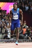 第16回世界陸上ロンドン大会、男子100メートル決勝。レースに臨むジャスティン・ガトリン（2017年8月5日撮影）。(c)AFP/Jewel SAMAD