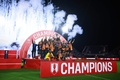 サッカー、USオープンカップ決勝、インテル・マイアミ対ヒューストン・ダイナモFC。優勝を喜ぶヒューストン・ダイナモFCの選手（2023年9月27日撮影）。(c)Hector Vivas/Getty Images/AFP