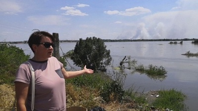 字幕:「皆死ねばいいのに」 ダム破壊で被災の地元住民、ロシアに怒り