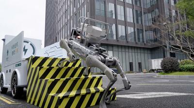 電力検査用のロボット犬、無人車とペアで作業範囲拡大 中国・杭州市