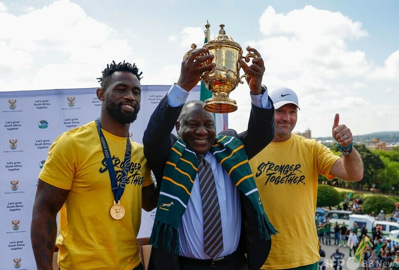 ラグビーW杯王者南アフリカ 優勝パレードツアーを開始 写真7枚 国際ニュース:AFPBB News