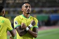 2026年サッカーW杯北中米大会南米予選、ブラジル対ボリビア。得点を挙げて喜ぶブラジルのラフィーニャ（2023年9月8日撮影）。(c)CARL DE SOUZA / AFP