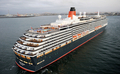 2008年2月21日、オーストラリアのメルボルン（Melbourne）に到着したクイーン・ビクトリア号（The Queen Victoria）。(c)AFP/James MORGAN
