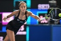 女子テニス、東レ・パンパシフィック・オープン、シングルス準々決勝。リターンを打つレイラ・フェルナンデス（2024年10月25日撮影）。(c)Richard A. Brooks / AFP