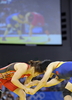 レスリング・女子フリースタイル55キロ級決勝で許莉と対戦する吉田沙保里。（2008年8月16日撮影）(c)AFP/TOSHIFUMI KITAMURA