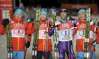 日本が団体戦で3位 、ノルディックスキー複合W杯 