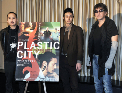 映画『PLASTIC CITY』記者会見、オダギリ・ジョー登場