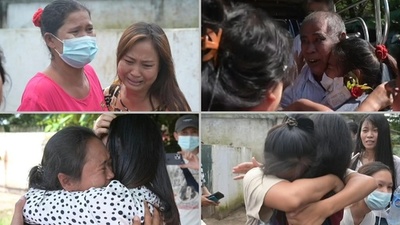 動画:軍に抗議で拘束の市民解放、家族と再会 ミャンマー