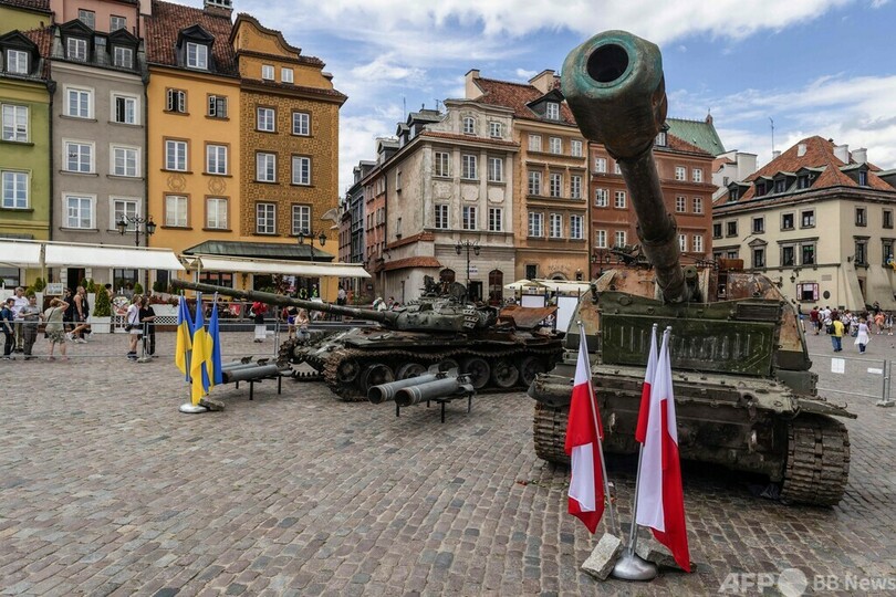ウクライナ軍が破壊・鹵獲したロシア車両、ポーランドに展示