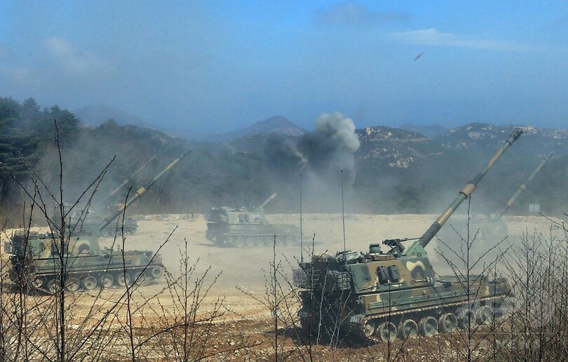 韓国軍、北との国境付近で大規模演習 海からの挑発想定