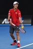 全豪オープンテニス、男子シングルス4回戦。サーブを打つ錦織圭（2017年1月22日撮影）。(c)AFP/SAEED KHAN