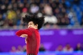 平昌冬季五輪、フィギュアスケート団体戦、男子シングル・ショートプログラム（SP）の演技に臨むチャ・ジュナン（2018年2月9日撮影）。(c)AFP PHOTO / Mladen ANTONOV