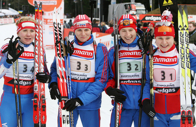 ＜バイアスロン 06-07W杯・第5戦＞ロシア 女子4×6キロメートルリレーを制す - ドイツ