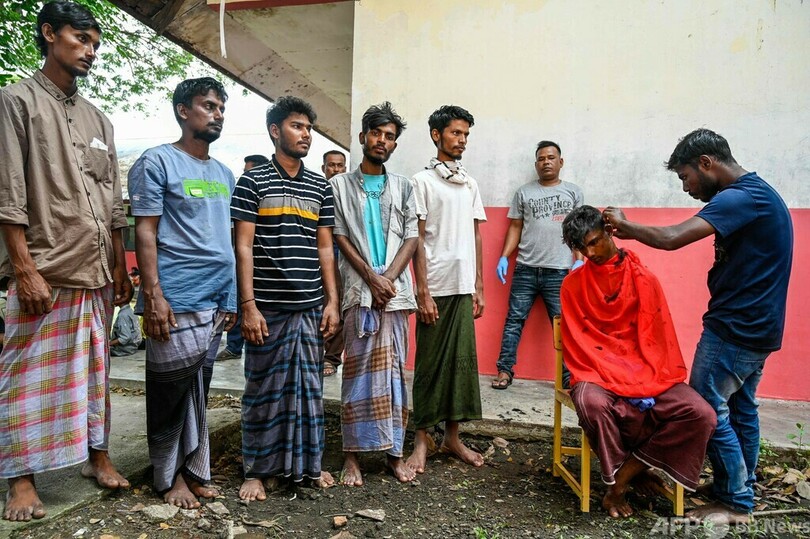 【今日の1枚】簡易シェルターで支援を待つロヒンギャ難民 インドネシア