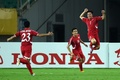 サッカー東アジアカップ、北朝鮮対日本。得点を喜ぶ北朝鮮のリ・ヒョクチョル（右、2015年8月2日撮影）。(c)AFP/WANG ZHAO