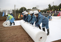 建設が進む「武漢火神山医院」の工事現場（2020年1月27日撮影）。(c)CNS