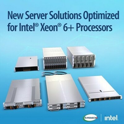 Supermicro、Intel Xeon 6+プロセッサー搭載の新サーバーソリューションを発表、大規模クラウドおよびデータセンターのTCO削減と稼働開始までの時間短縮を実現