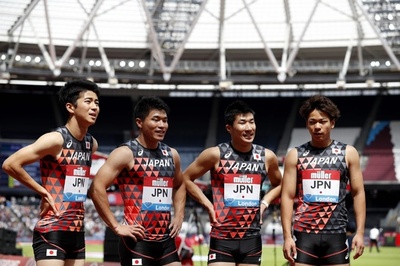 日本男子400mリレー、今季ベスト記録でロンドン大会2位