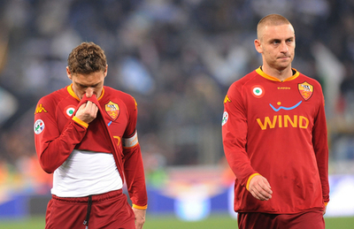 ローマ ラツィオとのローマダービーで敗れる